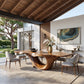 Organic Solid Wood Dining Table with Sculptural Canyon Base