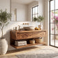 Floating Bathroom Vanity with Seamless Curved Frame – Modern Wall-Mounted Vanity Cabinet
