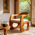 Organic Curve Solid Wood Lounge Chair