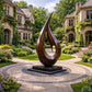 Outdoor Teardrop Solid Wood Sculpture – Modern Abstract Garden Art for Contemporary Landscapes