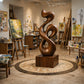 Organic Form Solid Wood Sculpture – Modern Decorative Art for Living Rooms and Offices