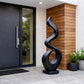 Outdoor Solid Wood Spiral Flame Sculpture – Modern Garden Art for Patios, Courtyards, and Landscapes