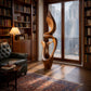 Organic Solid Wood Sculptural Décor – Modern Artistic Accent for Living Rooms
