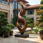 Abstract Twisting Floor Sculpture – Modern Freestanding Decorative Art for Indoor and Covered Outdoor Spaces