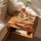 Handcrafted Solid Wood Floating Nightstand with Drawer and Open Shelf Storage