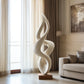 Handcrafted Abstract Twisted Wood Sculpture – Contemporary Solid Wood Art for Modern Home Décor