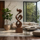 Organic Form Solid Wood Sculpture – Modern Decorative Art for Living Rooms and Offices