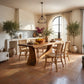 Live Edge Solid Wood Dining Table with Sculptural Base