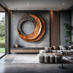 Abstract Sculpted Solid Wood Wall Art – Contemporary Living Room Feature Wall Decor
