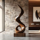 Modern Spiral Solid Wood Sculpture – Contemporary Abstract Decorative Art for Living Rooms