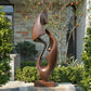 Organic Abstract Solid Wood Sculpture – Modern Decorative Art for Gardens and Contemporary Interiors