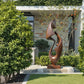 Organic Abstract Solid Wood Sculpture – Modern Decorative Art for Gardens and Contemporary Interiors