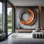 Abstract Sculpted Solid Wood Wall Art – Contemporary Living Room Feature Wall Decor
