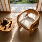 Hand-Carved Organic Solid Wood Lounge Chair