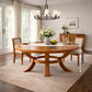 Large Round Solid Wood Dining Table with Sculptural Pedestal Base