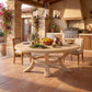Large Round Solid Wood Dining Table with Sculptural Pedestal Base