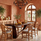Live Edge Solid Wood Dining Table with Sculptural Base
