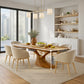 Organic Solid Wood Dining Table with Sculptural Flowing Base