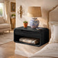 Handcrafted Solid Wood Floating Nightstand with Drawer and Open Shelf Storage