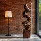 Handcrafted Solid Wood Ribbon Floor Sculpture – Modern Vertical Statement Art for Contemporary Interiors