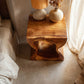 Organic Solid Wood Nightstand with Sculptural Cutout Base for Modern Bedrooms