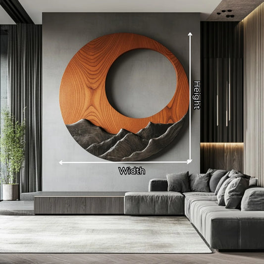 Circular Flow – Handcrafted Solid Wood Wall Sculpture with Abstract Wave Design