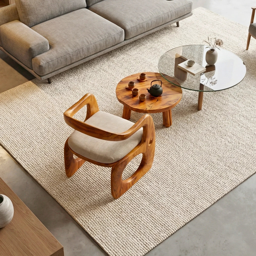 Organic Curve Solid Wood Lounge Chair