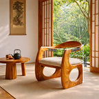 Organic Curve Solid Wood Lounge Chair