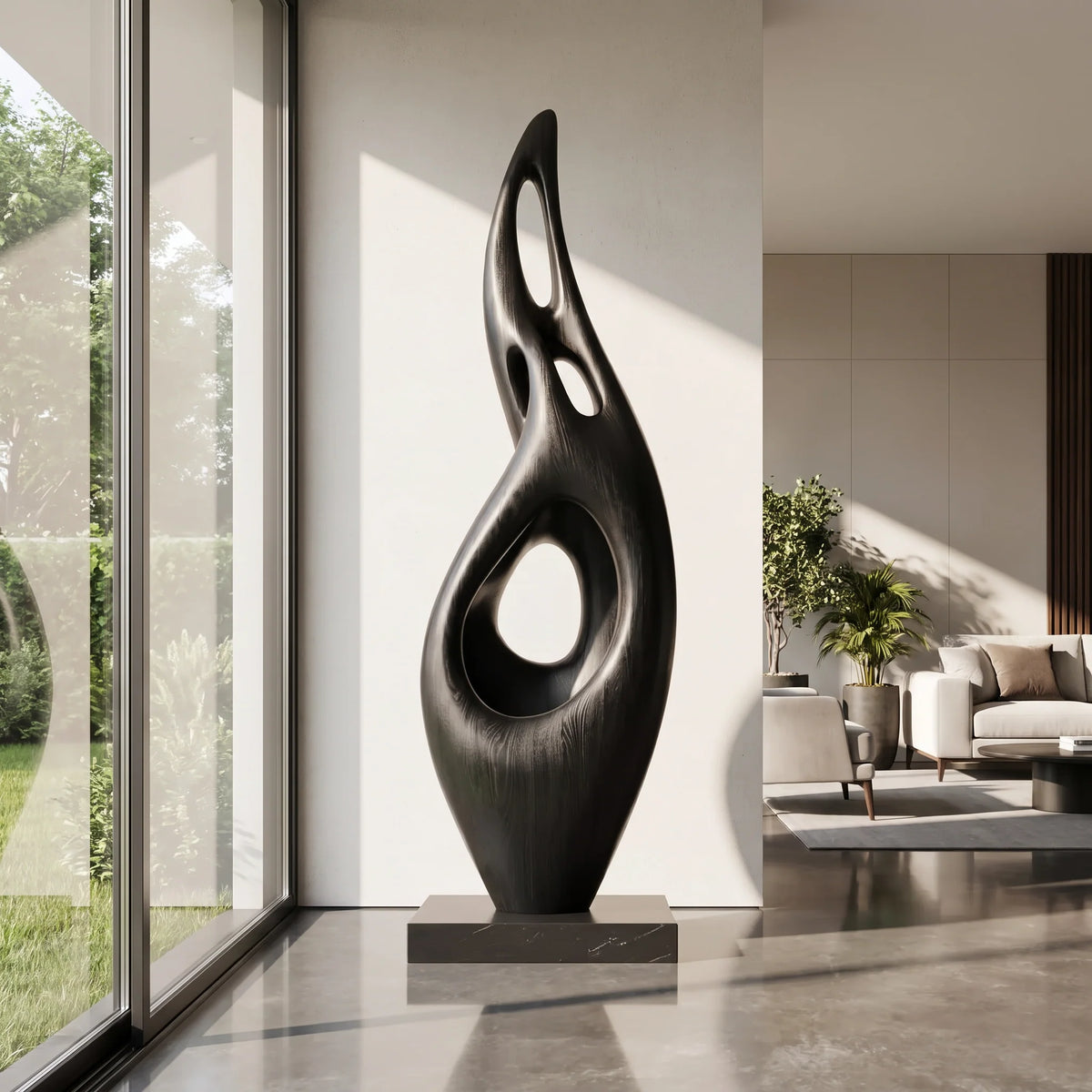 Solid Wood Sculptural Decorative Art – Contemporary Statement Piece for Luxury Interiors