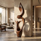 Organic Solid Wood Sculptural Décor – Modern Artistic Accent for Living Rooms