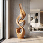 Organic Abstract Solid Wood Sculpture – Modern Artistic Décor for Living Rooms