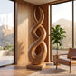 Handcrafted Solid Wood Infinity Twist Sculpture – Modern Decorative Accent for Entryways and Living Rooms