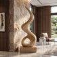 Modern Spiral Solid Wood Sculpture – Contemporary Abstract Decorative Art for Living Rooms