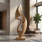Organic Abstract Solid Wood Sculpture – Modern Decorative Art for Gardens and Contemporary Interiors