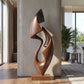 Organic Abstract Solid Wood Sculpture – Modern Decorative Art for Gardens and Contemporary Interiors