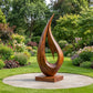 Outdoor Teardrop Solid Wood Sculpture – Modern Abstract Garden Art for Contemporary Landscapes