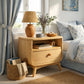 Handcrafted Solid Wood Nightstand with Drawer and Open Shelf Storage