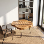 Live Edge Solid Wood Chess Coffee Table