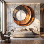 Abstract Sculpted Solid Wood Wall Art – Contemporary Living Room Feature Wall Decor