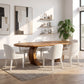 Oval Solid Wood Dining Table with Sculptural Curved Legs
